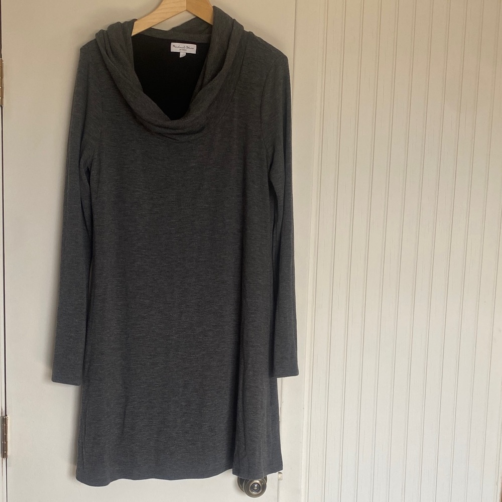 Michael Stars Charcoal Long Sleeve cowl neck tunic